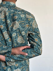 Green Paisley Hand Block Printed Kurta